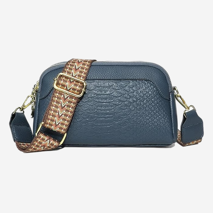 Léonie | Sac bandoulière élégant en cuir avec motif crocodile