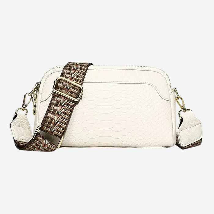 Léonie | Sac bandoulière élégant en cuir avec motif crocodile