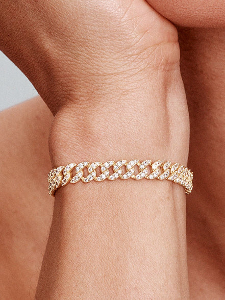 Léonie | Bracelet en moissanite cubique en or
