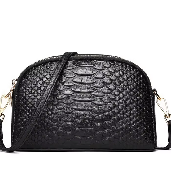 Léonie | Belle mini sac à bandoulière en simili cuir avec motif crocodile