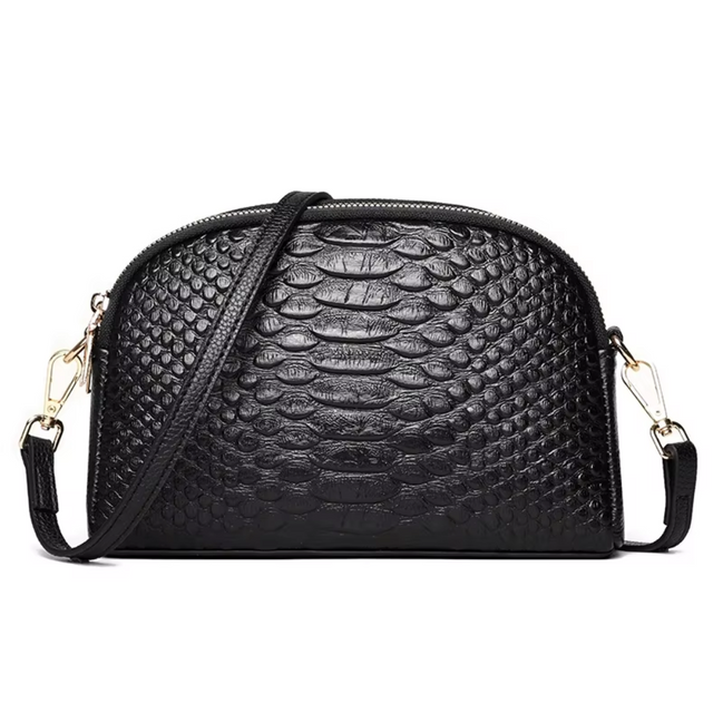 Léonie | Belle mini sac à bandoulière en simili cuir avec motif crocodile