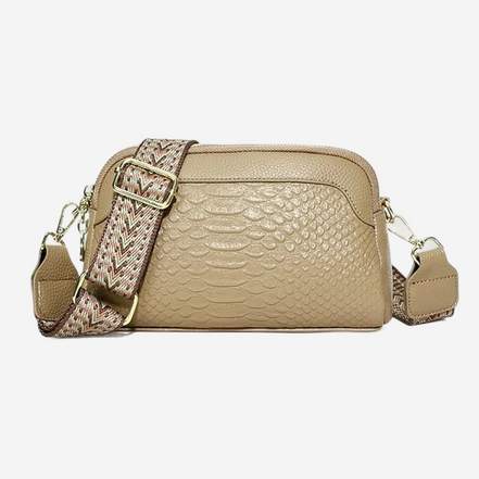 Léonie | Sac bandoulière élégant en cuir avec motif crocodile