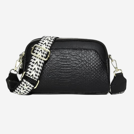 Léonie | Sac bandoulière élégant en cuir avec motif crocodile