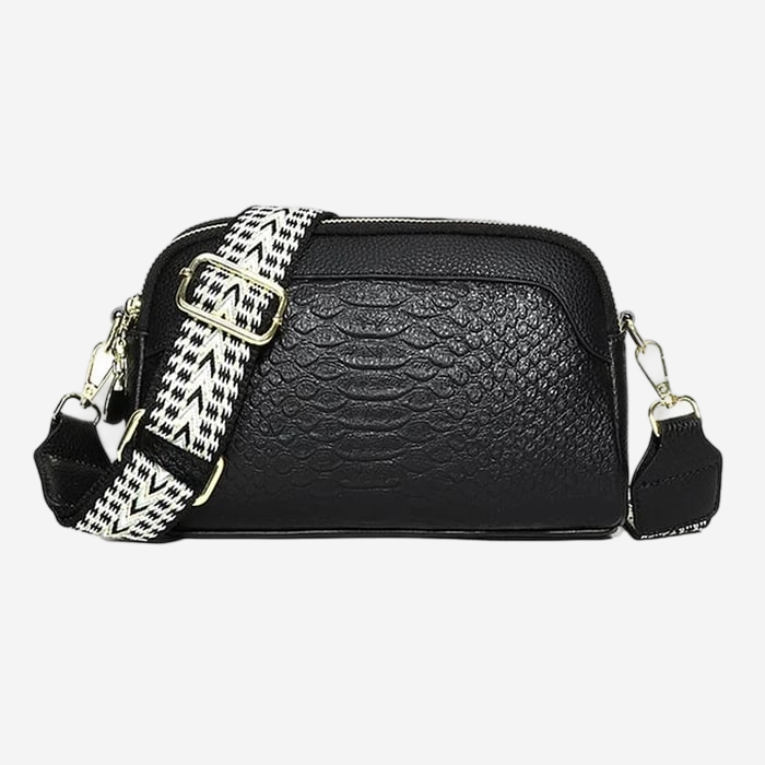 Léonie | Sac bandoulière élégant en cuir avec motif crocodile
