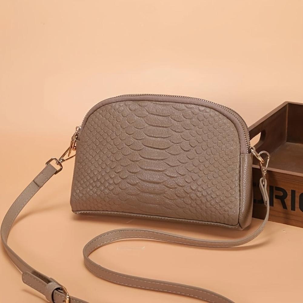 Léonie | Belle mini sac à bandoulière en simili cuir avec motif crocodile
