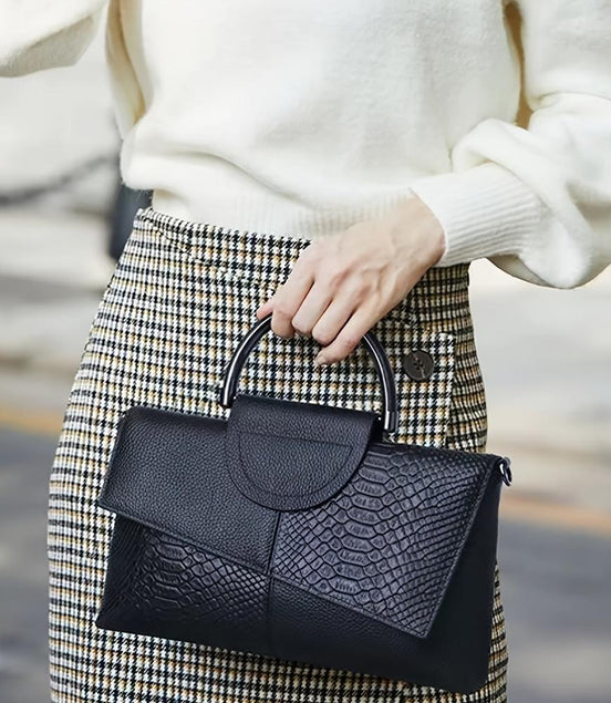 Léonie | Sac à main avec motif crocodile opulent