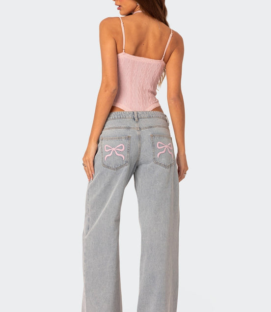 JOELLE | JEANS NŒUD PAPILLON