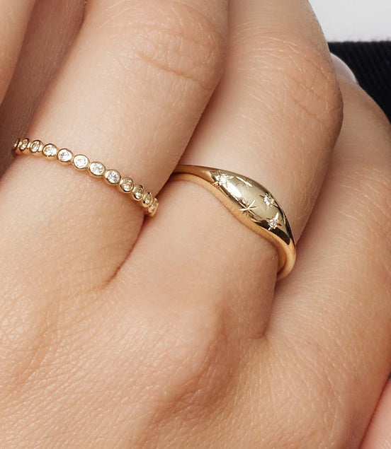 Léonie | Bague en or avec dôme en diamant