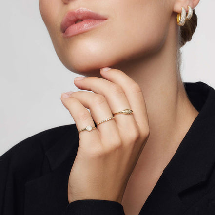 Léonie | Bague en or avec dôme en diamant