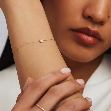 Léonie | Bracelet en Moissanite Cléa en or