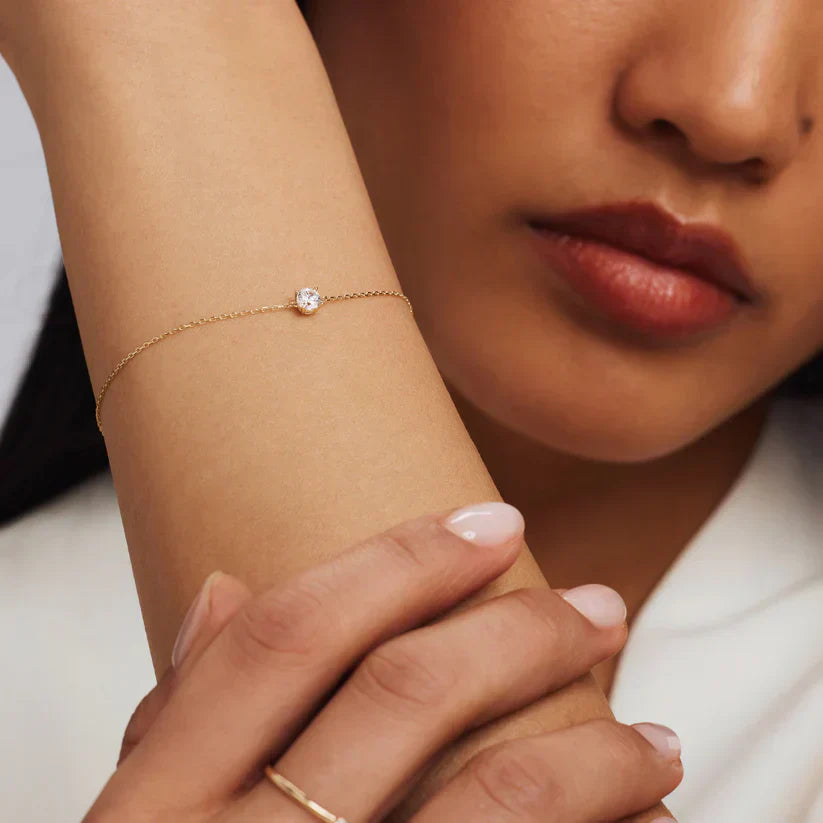 Léonie | Bracelet en Moissanite Cléa en or