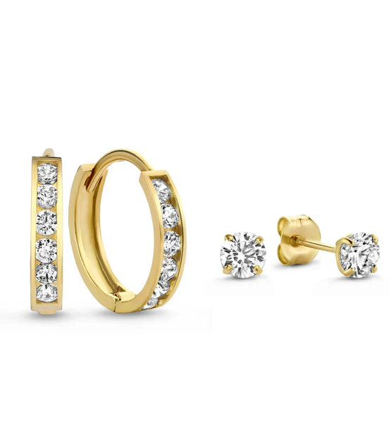 Léonie | Ensemble de boucles d'oreilles Dara Brillane en or