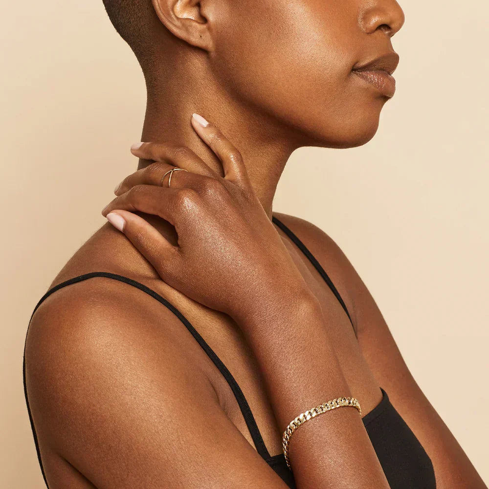Léonie | Bracelet en or à bras cubain