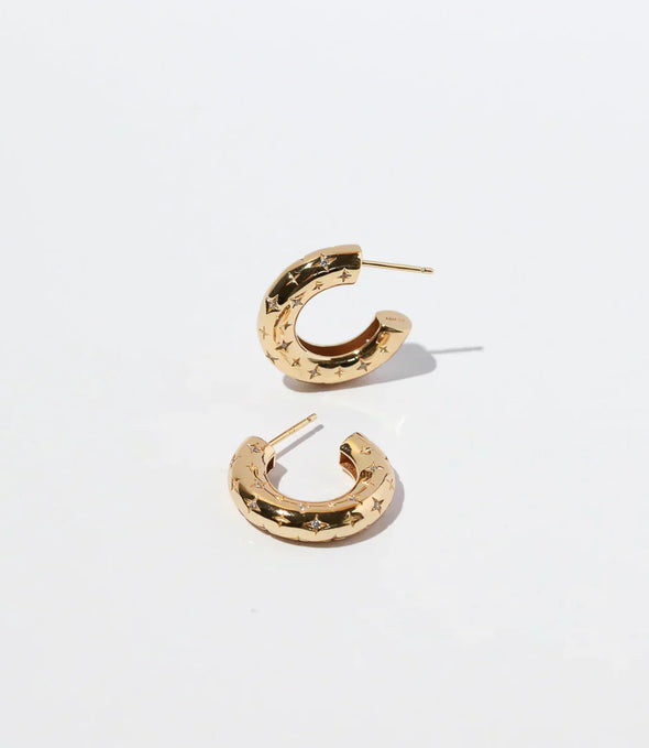 Léonie | Boucles d'oreilles créoles kosmiques en or