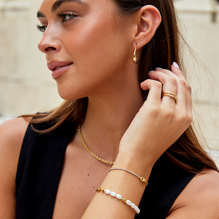 Léonie | Bracelet en Cristal en Ton Or