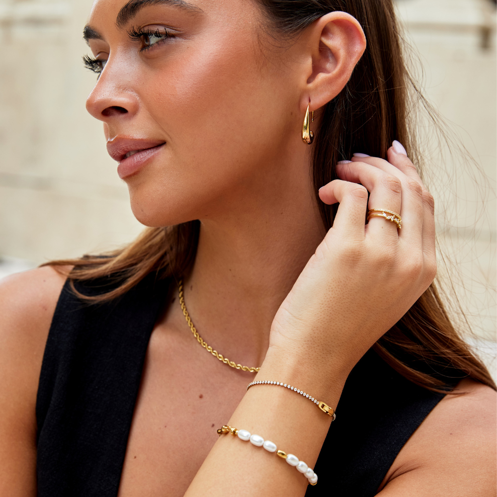 Léonie | Bracelet en Cristal en Ton Or