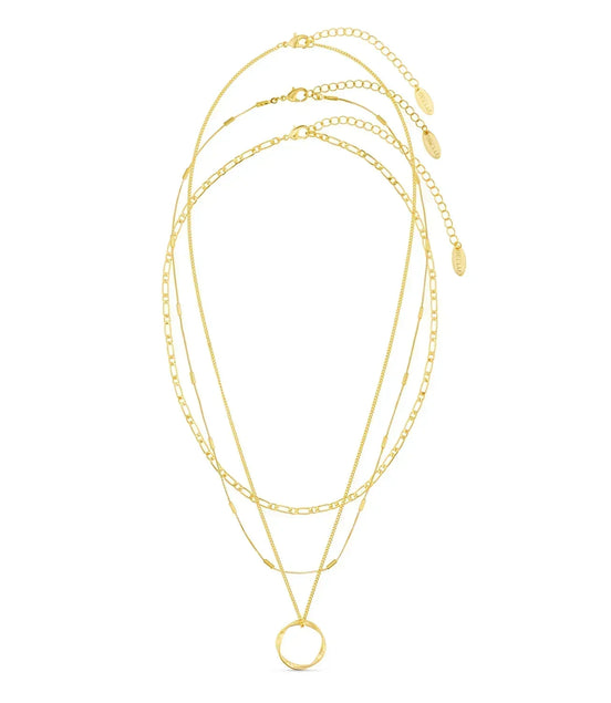 Léonie | Collier en or à trois rangs en cercle ouvert