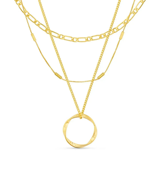 Léonie | Collier en or à trois rangs en cercle ouvert