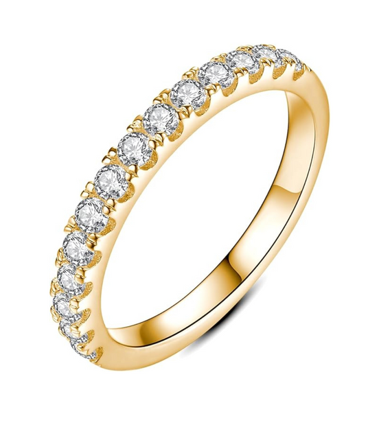 Léonie | Bague de mariage en moissanite en or