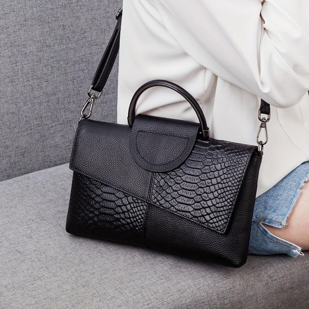 Léonie | Sac à main avec motif crocodile opulent