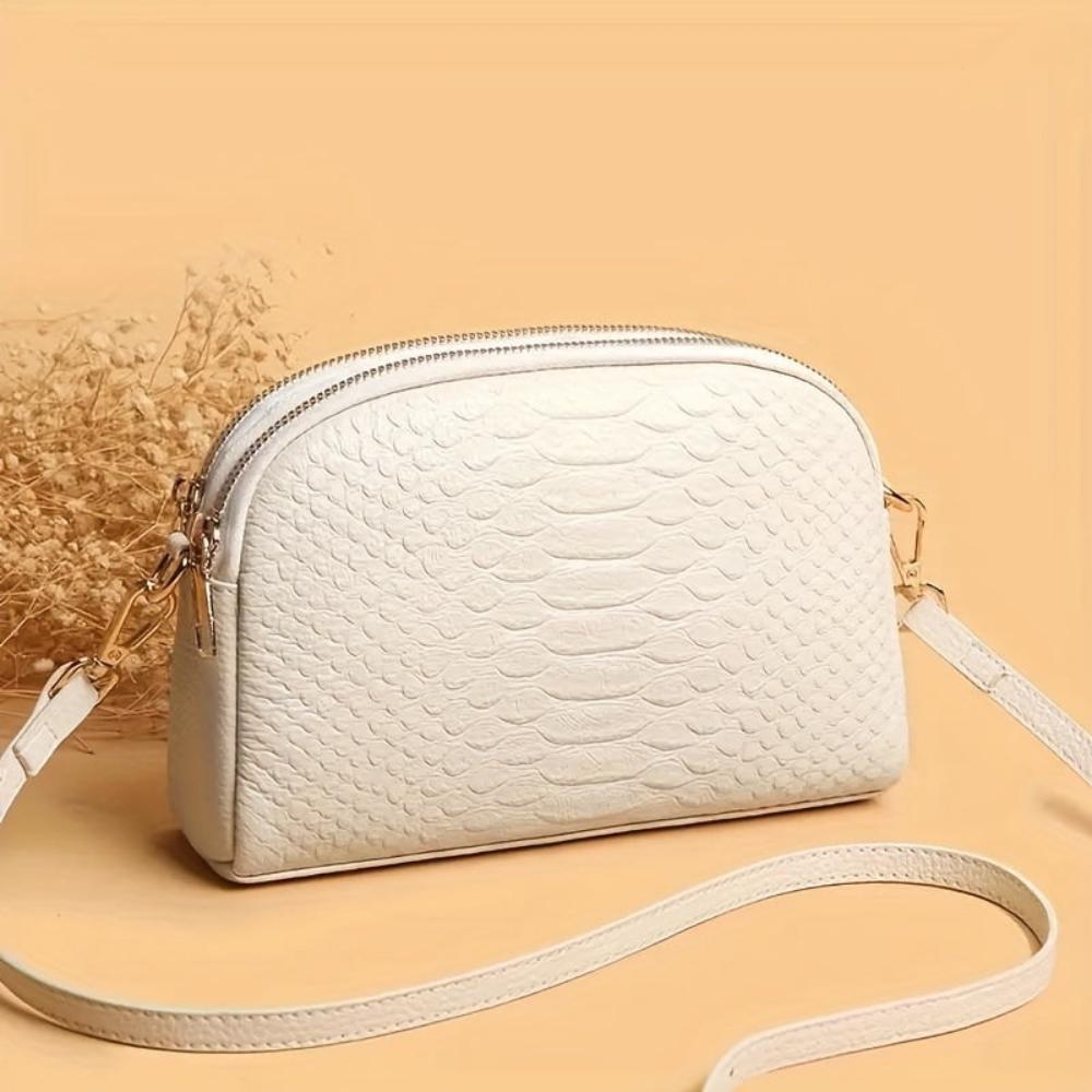 Léonie | Belle mini sac à bandoulière en simili cuir avec motif crocodile