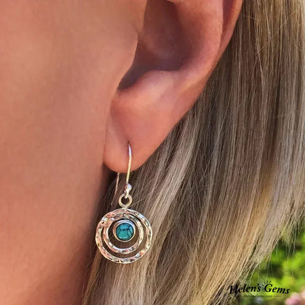 Léonie | Boucles d'oreilles Boho Saturne : Turquoise & Or