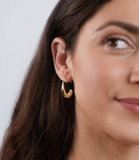 Léonie | Boucles d'oreilles créoles pendantes