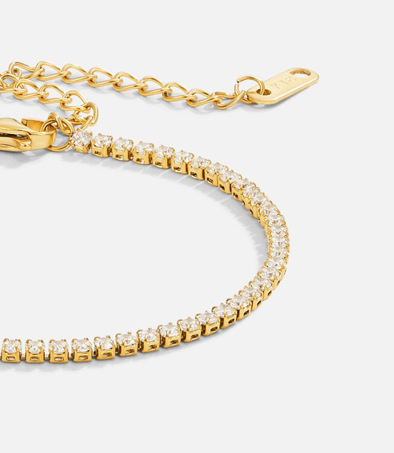 Léonie | Bracelet de Tennis en Or avec Maillon Classique