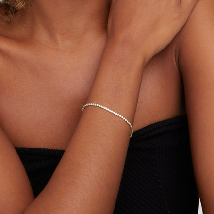 Léonie | Bracelet de Tennis en Or avec Maillon Classique