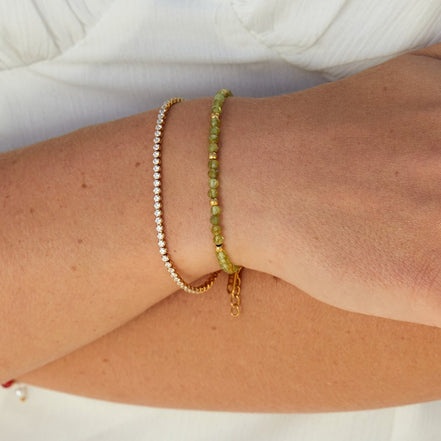 Léonie | Bracelet de Tennis en Or avec Maillon Classique