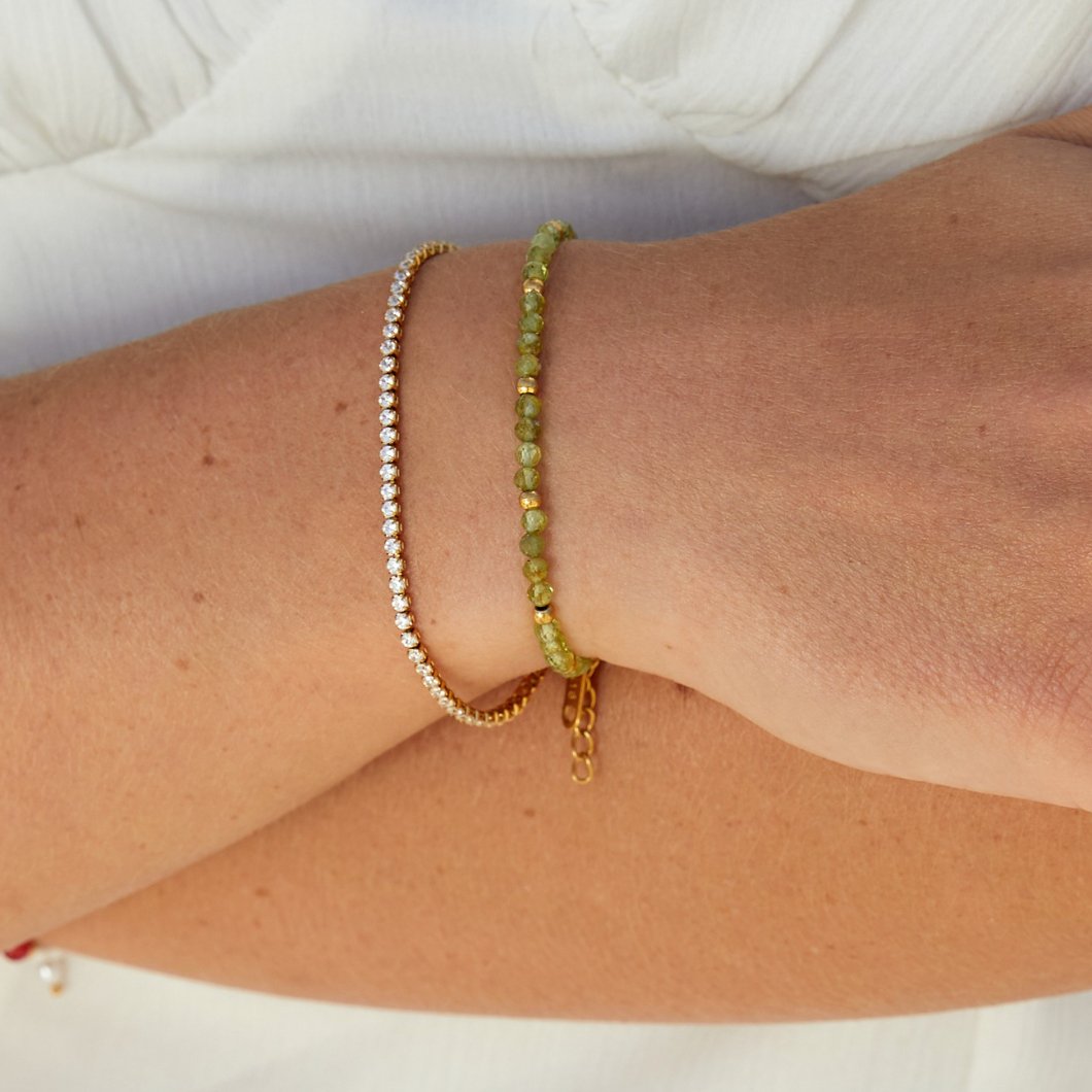 Léonie | Bracelet de Tennis en Or avec Maillon Classique