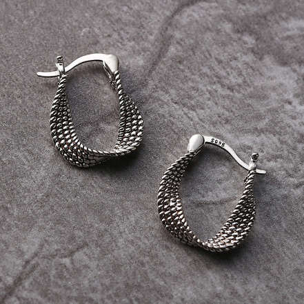 Léonie | Boucles d'oreilles en argent asymétriques chics
