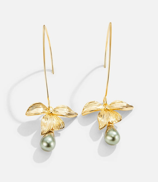 Léonie | Perle de Jade & Boucles d'Oreilles en Forme de Fleur