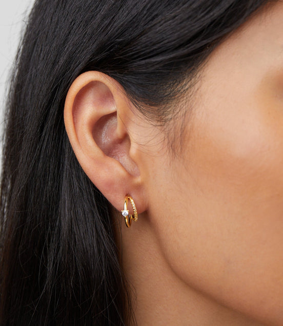 Léonie | Boucles d'oreilles en or avec cristaux Artie