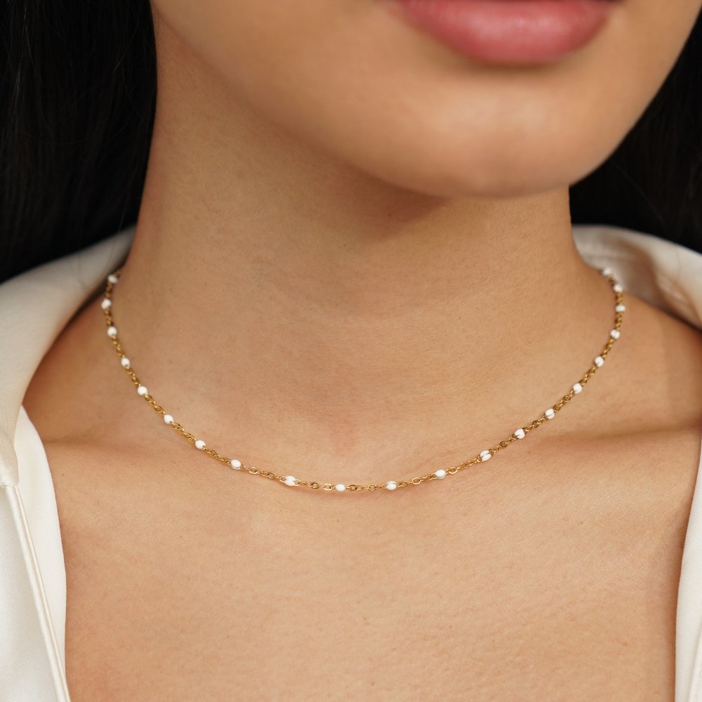 Léonie | Collier en Perles Blanches