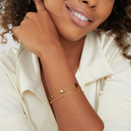 Léonie | Bracelet minéral Onyx & Vit