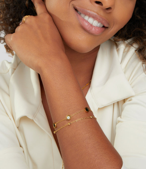 Léonie | Bracelet minéral Onyx & Vit