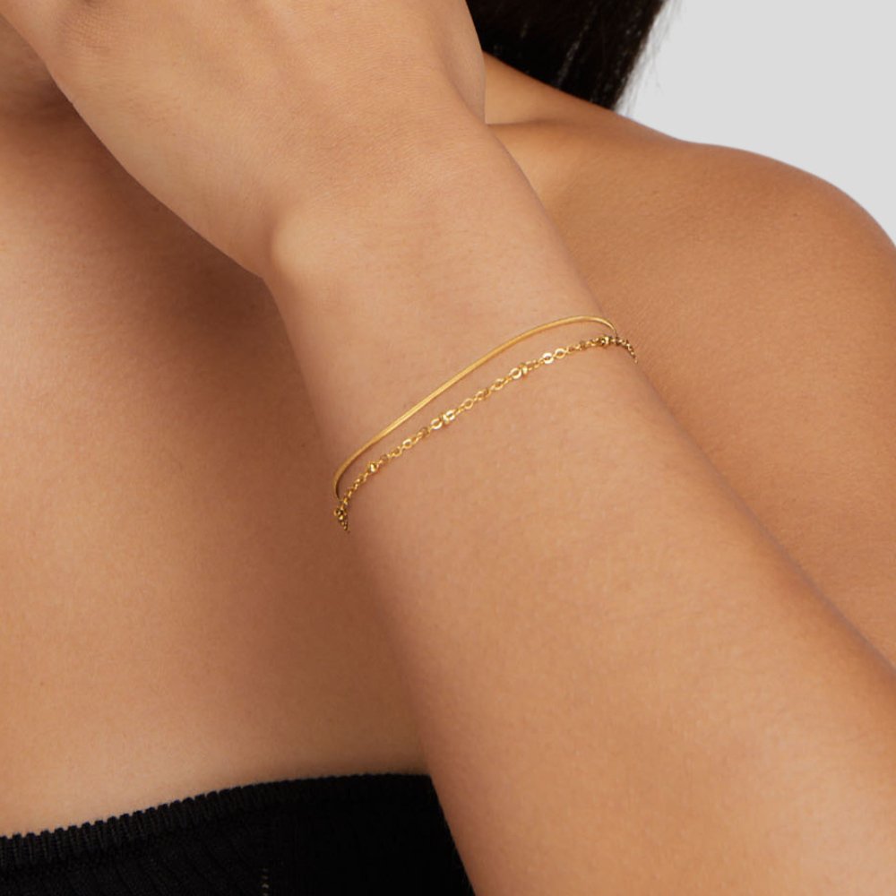 Léonie | Bracelet en acier doré