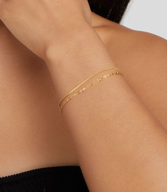 Léonie | Bracelet en acier doré