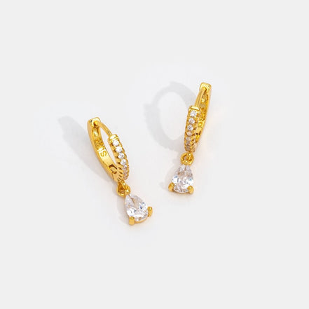 Léonie | Boucles d'oreilles en cristal doré premium